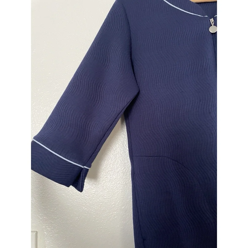 Miss Elaine Women's Zip Sleep Knit‎ Robe Blue Size Small